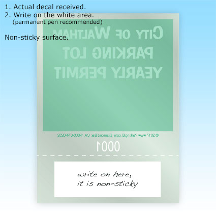 Write-On Decal - 1. Actual decal received. 2. Write on the white area. Write-On Decal - 1. Actual decal received. 2. Write on the white area.