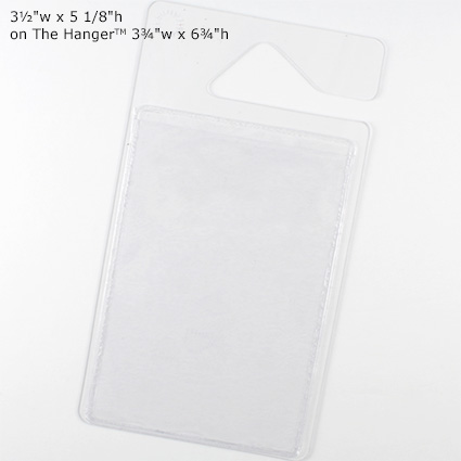 Adhesive Pockets - 3½"w x 5 1/8"h on The Hanger (TM) 3¾"w x 6¾"h Adhesive Pockets - 3½"w x 5 1/8"h on The Hanger (TM) 3¾"w x 6¾"h