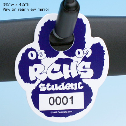 Create-A-Tag - 3¾"w x 4¼"h - Paw on rearview mirror Create-A-Tag - 3¾"w x 4¼"h - Paw on rearview mirror