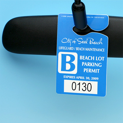 Hefty Hang Tags - Poly 3"w x 4¾"h on rear view mirror Hefty Hang Tags - Poly 3"w x 4¾"h on rear view mirror