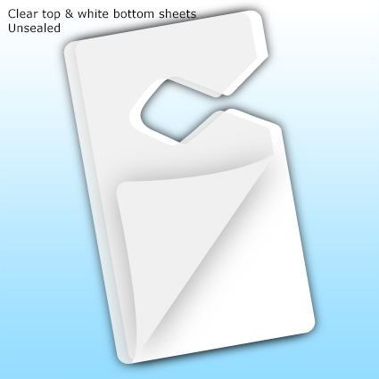 LamiTag (TM) Colored - clear top & white bottom sheets - unsealed