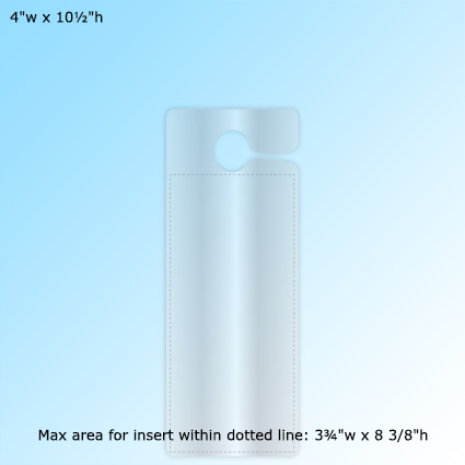 LamiTag (TM) - 4"w x 10½"h w/ max area for insert within dotted line: 3¾"w x 8⅜"h LamiTag (TM) - 4"w x 10½"h w/ max area for insert within dotted line: 3¾"w x 8⅜"h