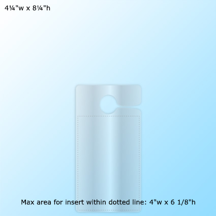 LamiTag (TM) - 4¼"w x 8¼"h w/ max area for insert within dotted line: 4"w x 6⅛"h LamiTag (TM) - 4¼"w x 8¼"h w/ max area for insert within dotted line: 4"w x 6⅛"h