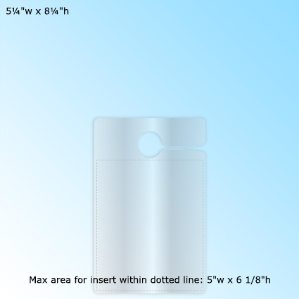 LamiTag (TM) - 5¼"w x 8¼"h w/ max area for insert within dotted line: 5"w x 6⅛"h LamiTag (TM) - 5¼"w x 8¼"h w/ max area for insert within dotted line: 5"w x 6⅛"h