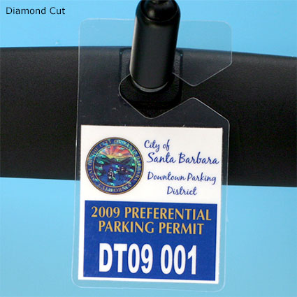 LamiTag (TM) - Diamond Cut on rear view mirror LamiTag (TM) - Diamond Cut on rear view mirror