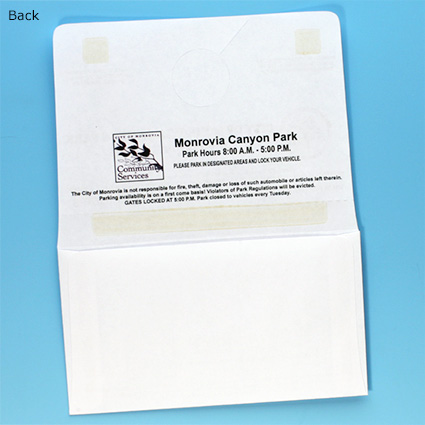 Pay Envelope w/ Hang Tag Receipt - back