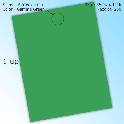 RediPerf Tags - 1 up. Sheet - 8½"w x 11"h. Color - Gamma Green. Tag - 8½"w x 11"h. Pack of 250. RediPerf Tags - 1 up. Sheet - 8½"w x 11"h. Color - Gamma Green. Tag - 8½"w x 11"h. Pack of 250.