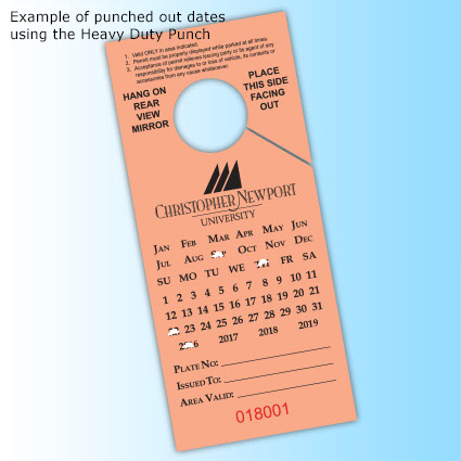 Regular Hanger - ex of punched out dates using the Heavy Duty Punch Regular Hanger - ex of punched out dates using the Heavy Duty Punch