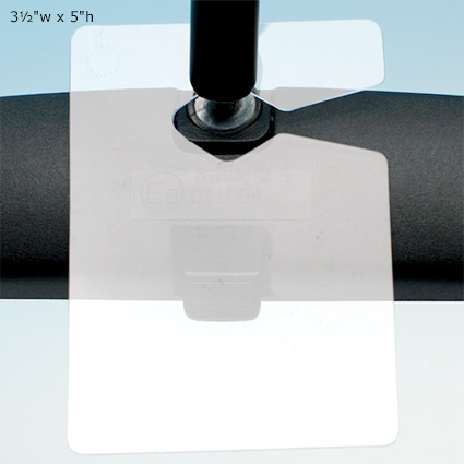 RVM Hang Tag (TM) 3½"w x 5"h on rear view mirror
