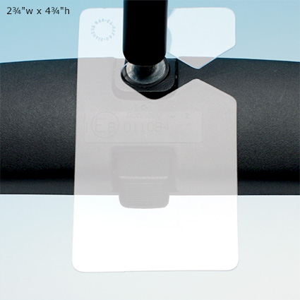 RVM Hang Tag (TM) 2¾"w x 4¾"h on rear view mirror