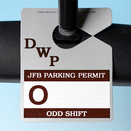 VariTags on rear view mirror VariTags on rear view mirror